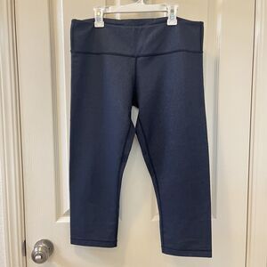 Lululemon Wunder Under Crop Denim-Like Leggings Women's Size 10 Deep Indigo Yoga